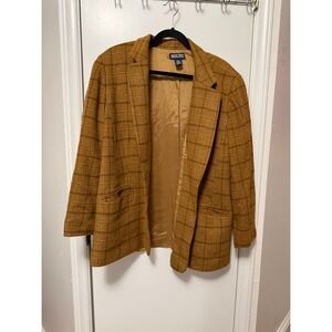 Lands End Wool Tweed Womens Blazer Vintage Academia‎ 22W Plus